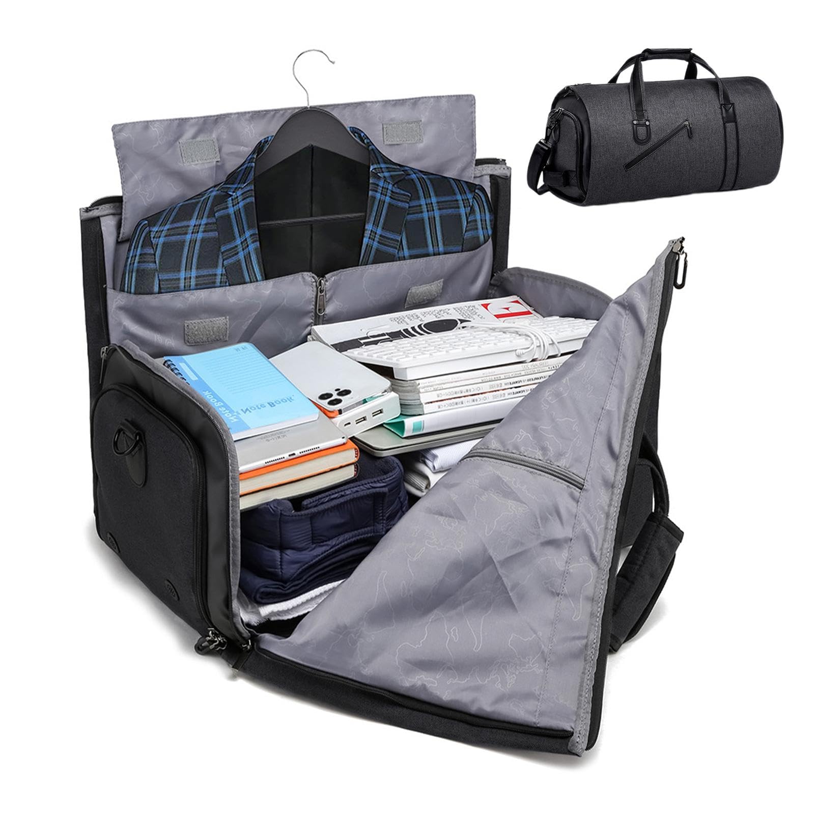 petate de la ropa, bolsos de mano para la ropa para viajar | Bolsa de traje convertible de viaje - Bolsa de viaje para ropa, bolsa de viaje con correa para el hombro, 2 en 1 para hombres y mujeres de
