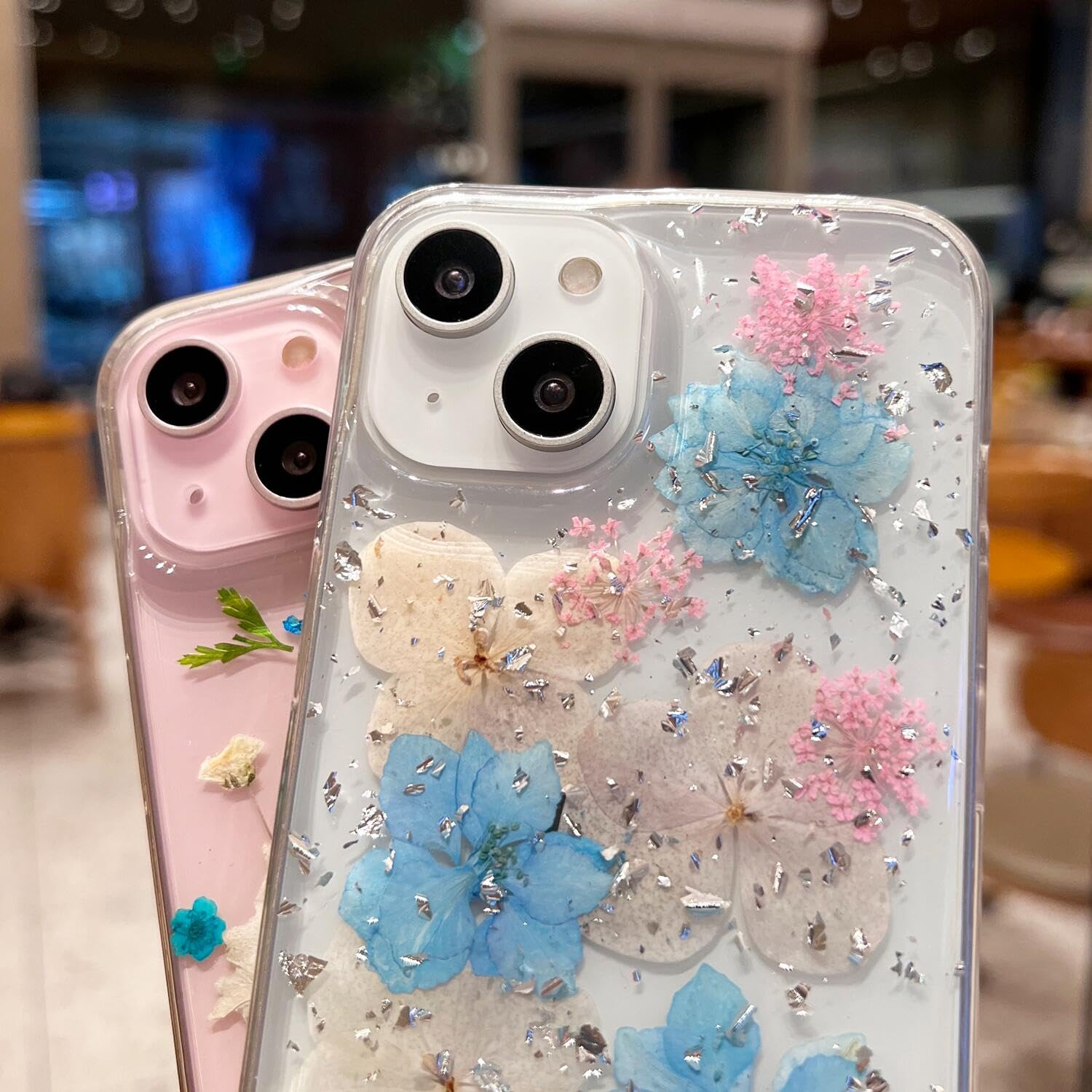 Yirlbey Handyhülle Für IPhone 13 – Niedliches Blumen-Design Mit Glitzer, Stoßfeste Silikonhülle Mit Erhöhtem Rand