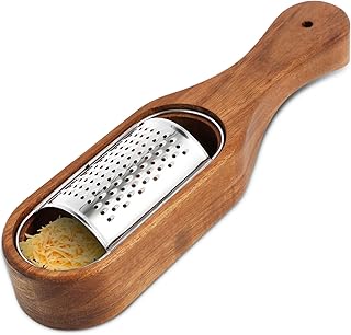 Rallador de queso con caja de almacenamiento, ralladores de acero inoxidable para cocina, picador de verduras, triturador de jengibre, rallador de chocolate, rallador de alimentos para quesos duros y