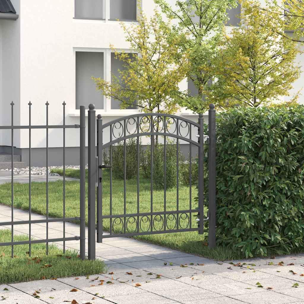 vidaXL Cancello per recinzione EMMEN 100 x 100 cm, Sicurezza per Giardino e Terrazza, Cancello in Acciaio Moderno, Barriera Resistente, Montaggio Facile