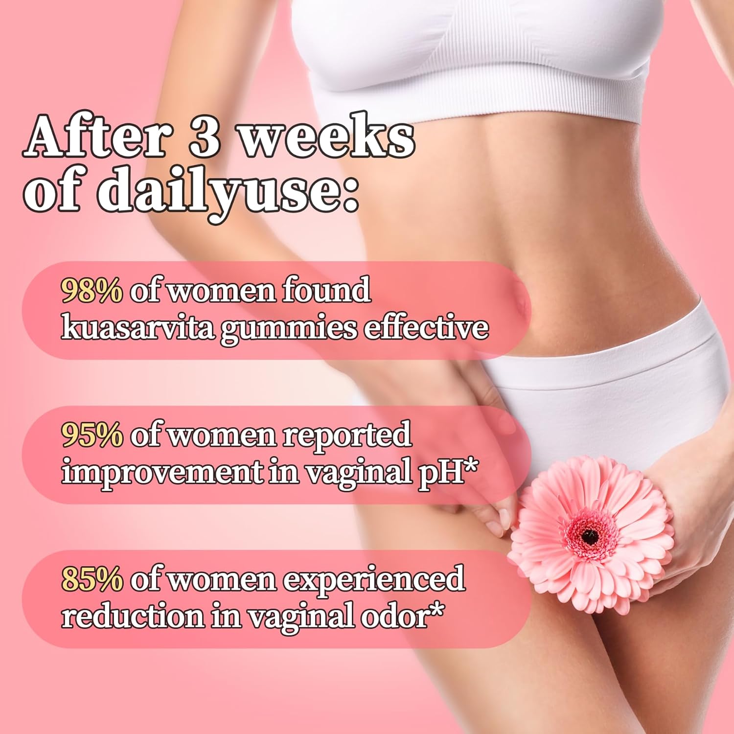 Premium Feminine Balance Gummies for Women - Hawaiian Pineapple Gummies for Women ph, Support Probiotic - Immune Health - Gluten-Free with Vegetarian Friendly - Vitamin C - 60 Count - Image 4