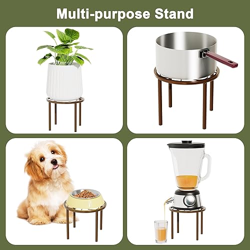 Miniatura 8 de Soporte para Plantas Chinpakden - Soporte para Plantas de 7.9 x 7.9 x 5.9 pulgadas, Elevador de Plantas para Jardín o Patio, Soporte de Flores de