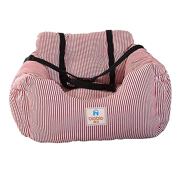 Kush Dog Car Seat Belt Booster Travel Carrier Bag for Puppy Dog Red Stripes