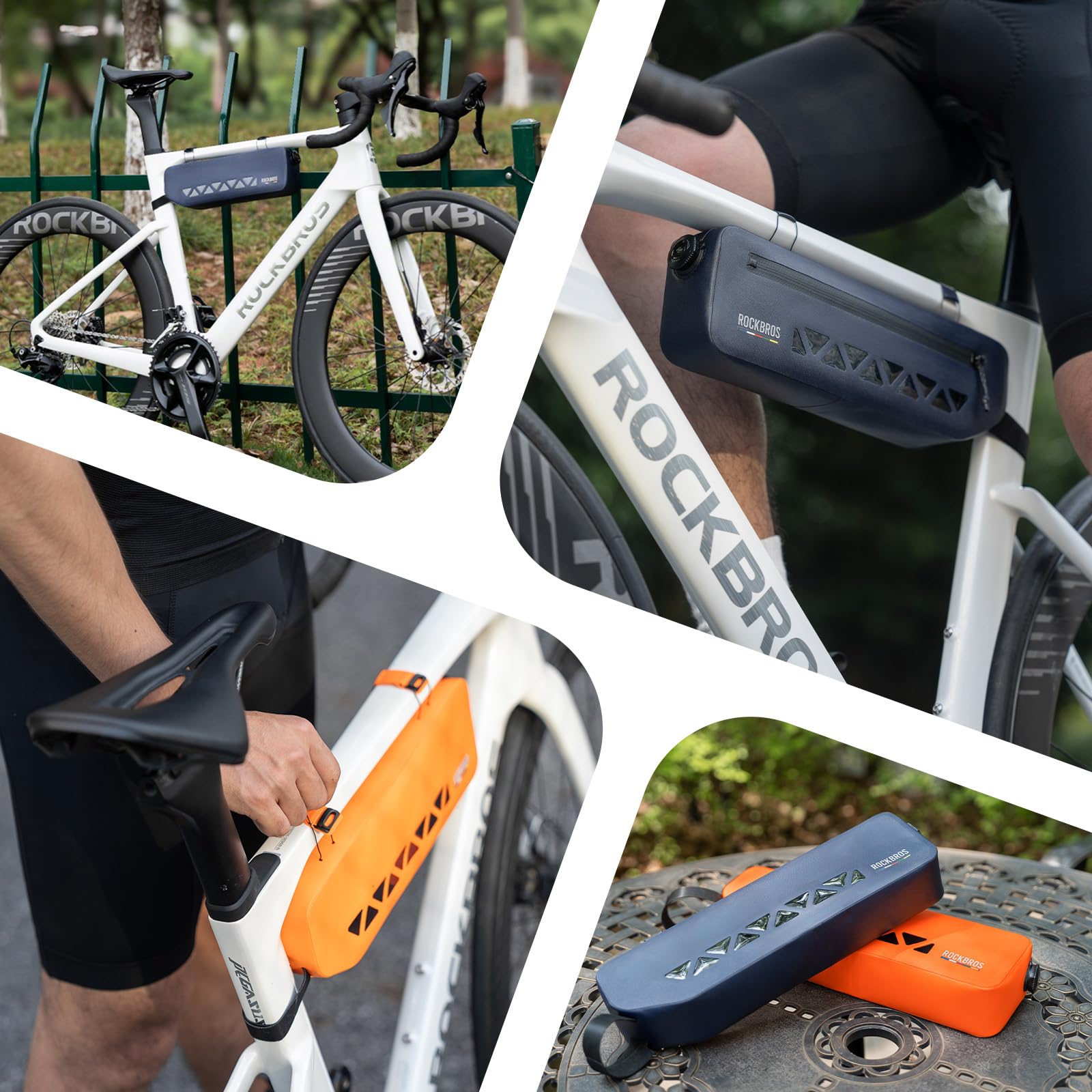 ROCKBROS Road to Sky Borsa Bici Telaio, Borsa Triangolare per Bicicletta, Borsello Impermeabile MTB, Capacità 1,7L, Accessori Bici