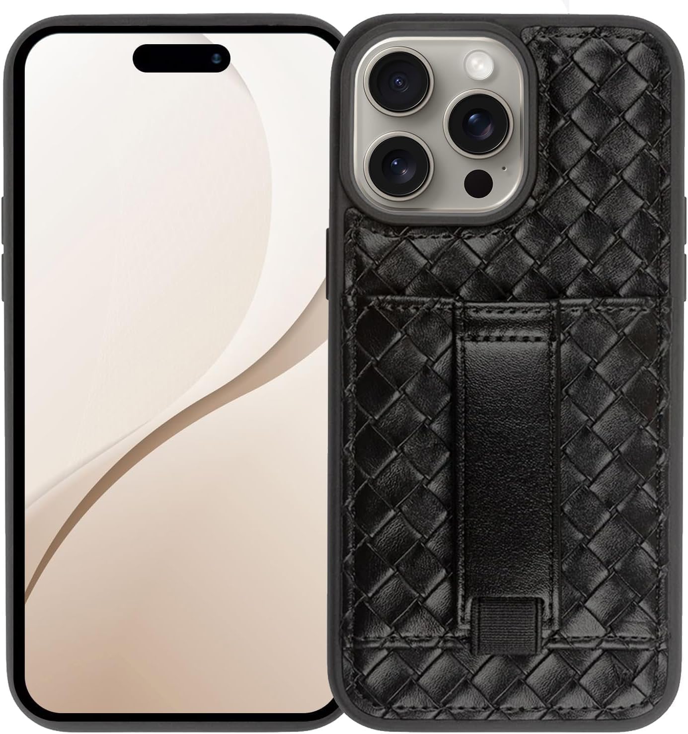 Walli Cases for iPhone 16 Pro Max Case Aesthetic Wallet Phone Case Card Holder, Securely Holds up to 2 Cards - Cute, Trendy Phone Cover for Women, fits iPhone 16 Pro Max with Kickstand & Finger Strap