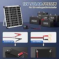 Vista 7 de MEGSUN - Kit de panel solar de 20 W 12 V impermeable cargador de batería solar + controlador de carga inteligente mejorado de 12 A + soporte