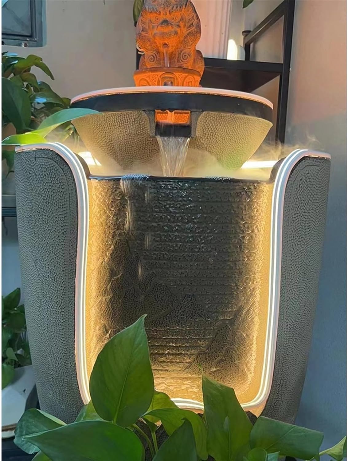 Modern Big Golden Toad Water Decoration, Floor Circulating Water Fountain, Courtyard Living Room Decoration, Tea Room Landscape Floor-Standing Fountains