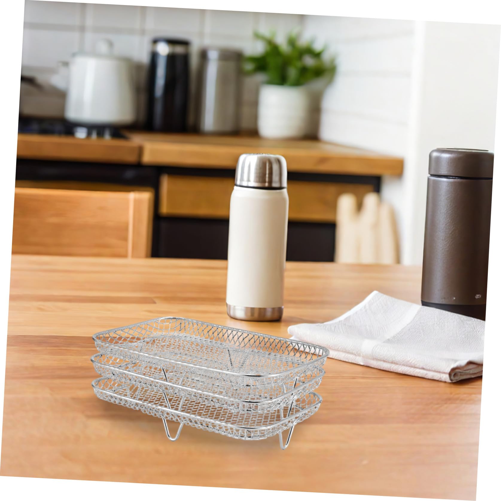GALPADA Impilabile per Friggitrice ad Aria di Strati per Accessori di Grigliatura Realizzata in Acciaio Inossidabile per Cucina Sicura e Durevole