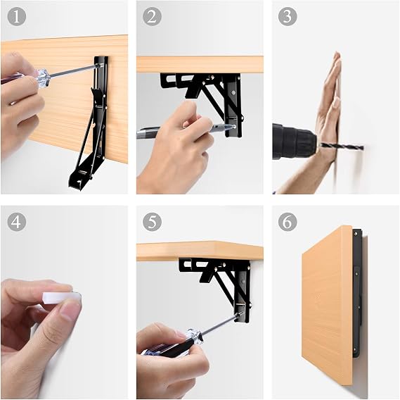 20CM Heavy Duty Folding Shelf Bracket,75kg Load Capacity