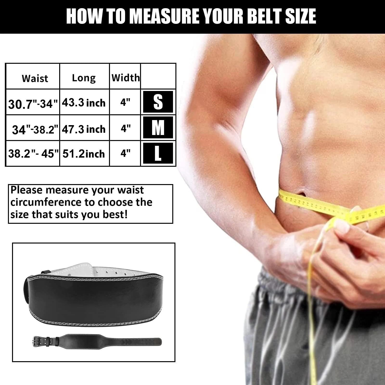 GewichthebergüRtel Leder Fitness Gewichthebergürtel for Männer Frauen Gym Lendenwirbelstütze Powerlifting Bodybuilding Workout Training fürs Fitnessstudio