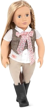 Our Generation - Leah - 18-Inch Equestrian Doll - Blonde Hair & Brown Eyes - Horseback Riding Outfit - Pretend Play - Toy for Kids 3 Years +