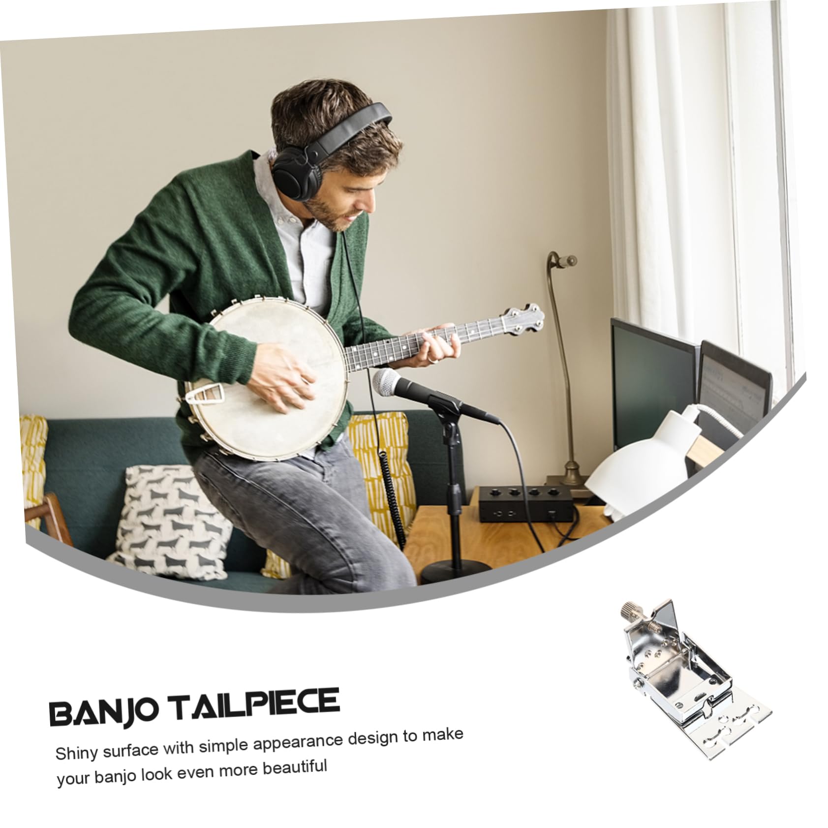 ibasenice 3stücke Metal Banjo Tailpiece Saiten-banjo Robuste Chromkonstruktion Installieren Verbessert Spielbarkeit Perfektes Zubehör Für Musiker
