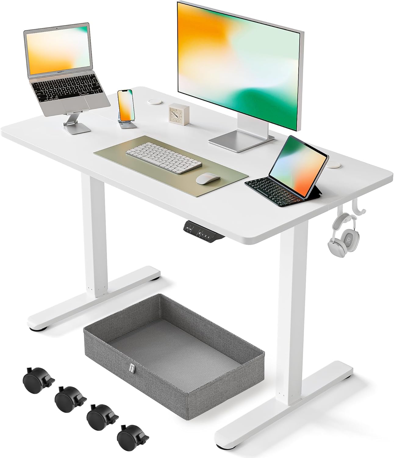 FEZIBO 40 x 24 Inches Standing Desk with Drawer, Adjustable Height