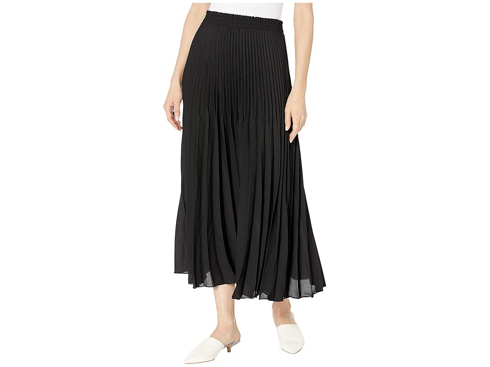 

MAXSTUDIO Maxi Solid Pleaded Skirt (Black) Women's Skirt
