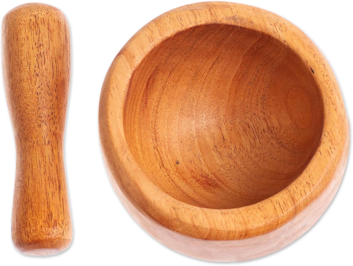 NOVICA Artisan Handmade Mahogany Wood Mortar Pestle from in Mexico Brown Tableware Kitchen Accessories Cooking Utensils Rustic 'Mix with Style'