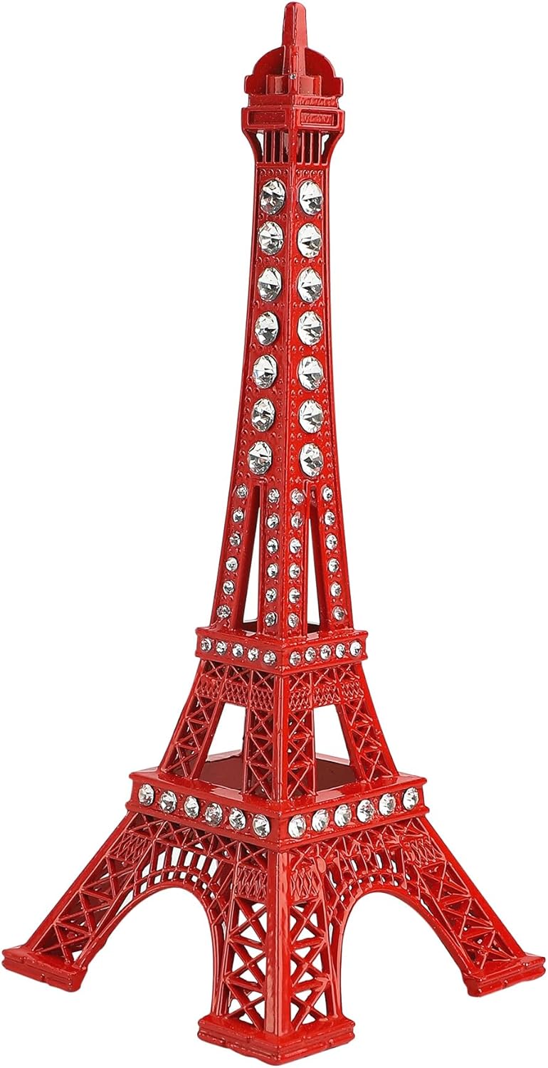Framendino, Red Eiffel Tower Statue Decor Metal Eiffel