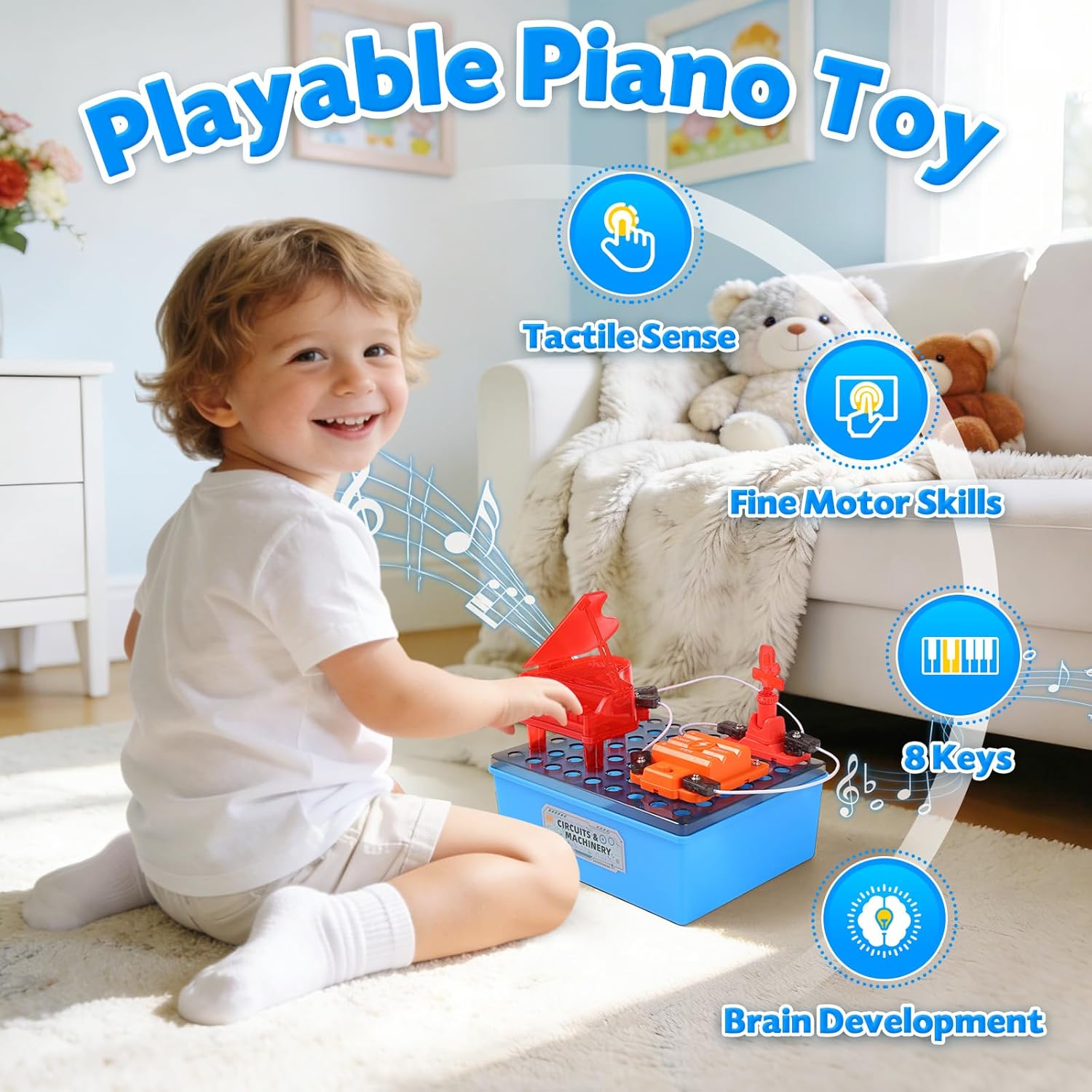 Science Kits for Kids, Children's STEM Educational Toy, DIY Circuit Connections, Playable Piano Enlightenment Toy, Educational Fun Toy Gift for Boys and Girls