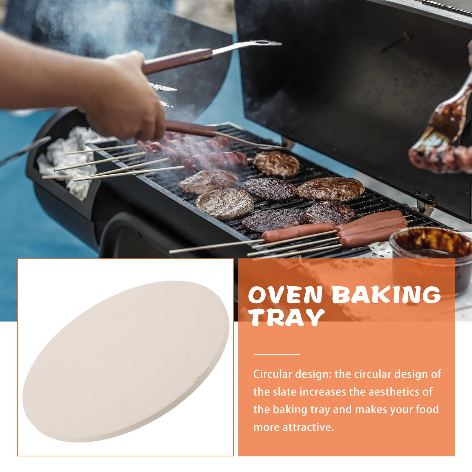 minkissy Bandeja Redonda de Piedra Cordierite para Horno, Distribuye el Calor Uniformemente, Adecuado para Hornear Pan y Pizza en Cocina o Parrilla