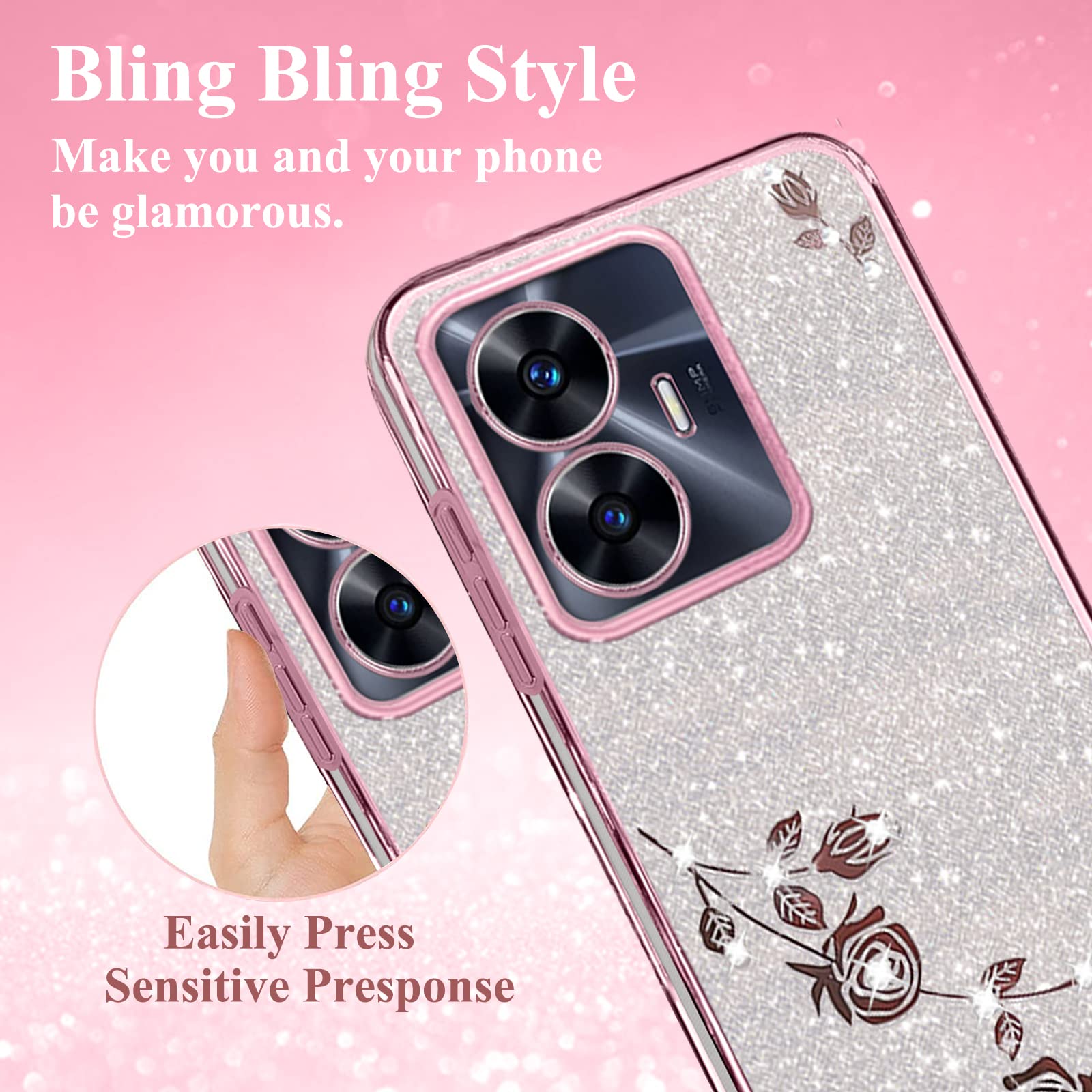 Yichxu Funda Para Xiaomi Redmi Note 12 4G Glitter Silicona Carcasa Antigolpes Brillante Ultra Delgado Suave