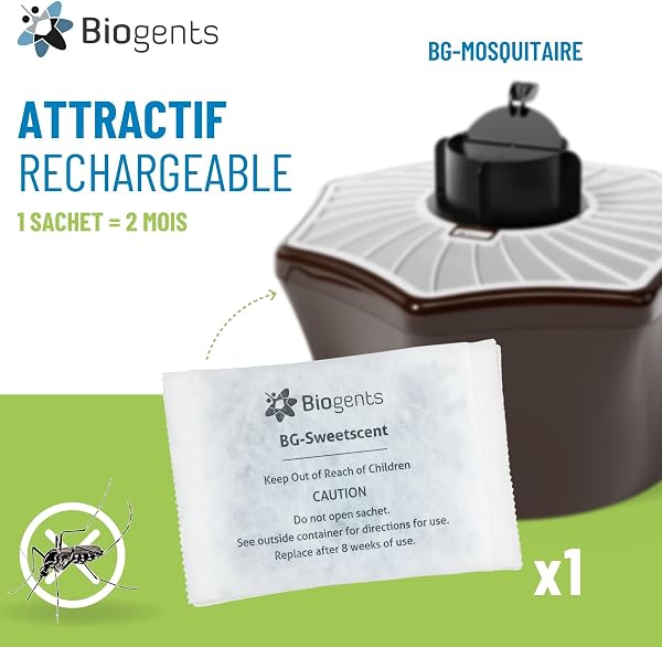 BIOGENTS BG-SWEETSCENTX3 Refills 6 Months | 3x2 Months | Attractive Outdoor Mosquito Trap BG-MOSQUITARY | Effective Against Tiger Mosquitoes | Season Pack - 4