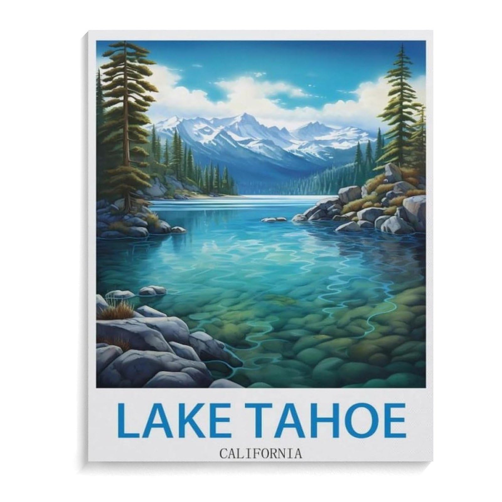 BEAYODKP Paint by Numbers，on Lake Tahoe California，Exquisite Oil Painting by Numbers Kits for Beginners(40x50cm-M81