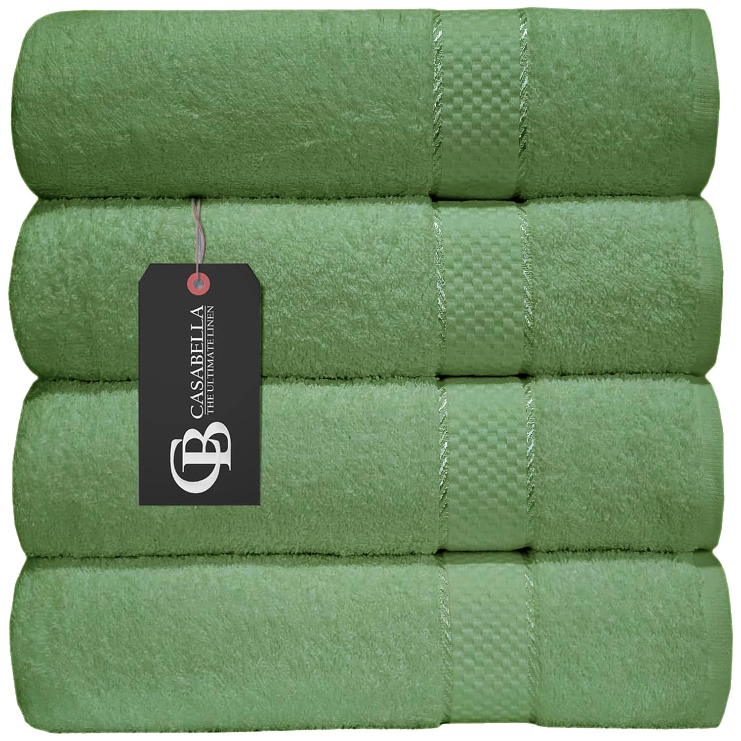 Casabella Luxury Pack Of 4 Bath Sheet 100% Egyptian Cotton Super Soft towel_Smoke Green โ image 1