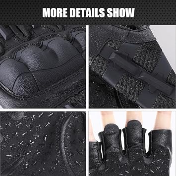 WTACTFUL Fingerless Gloves Men Women, Flexible Breathable Reinforced Palm