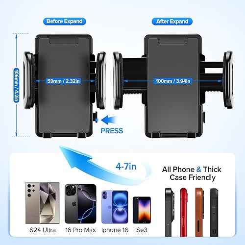 Miniatura 5 de Portavasos para automóvil, soporte universal ajustable para teléfono celular, expansor para automóvil, se adapta a todos los teléfonos inteligentes