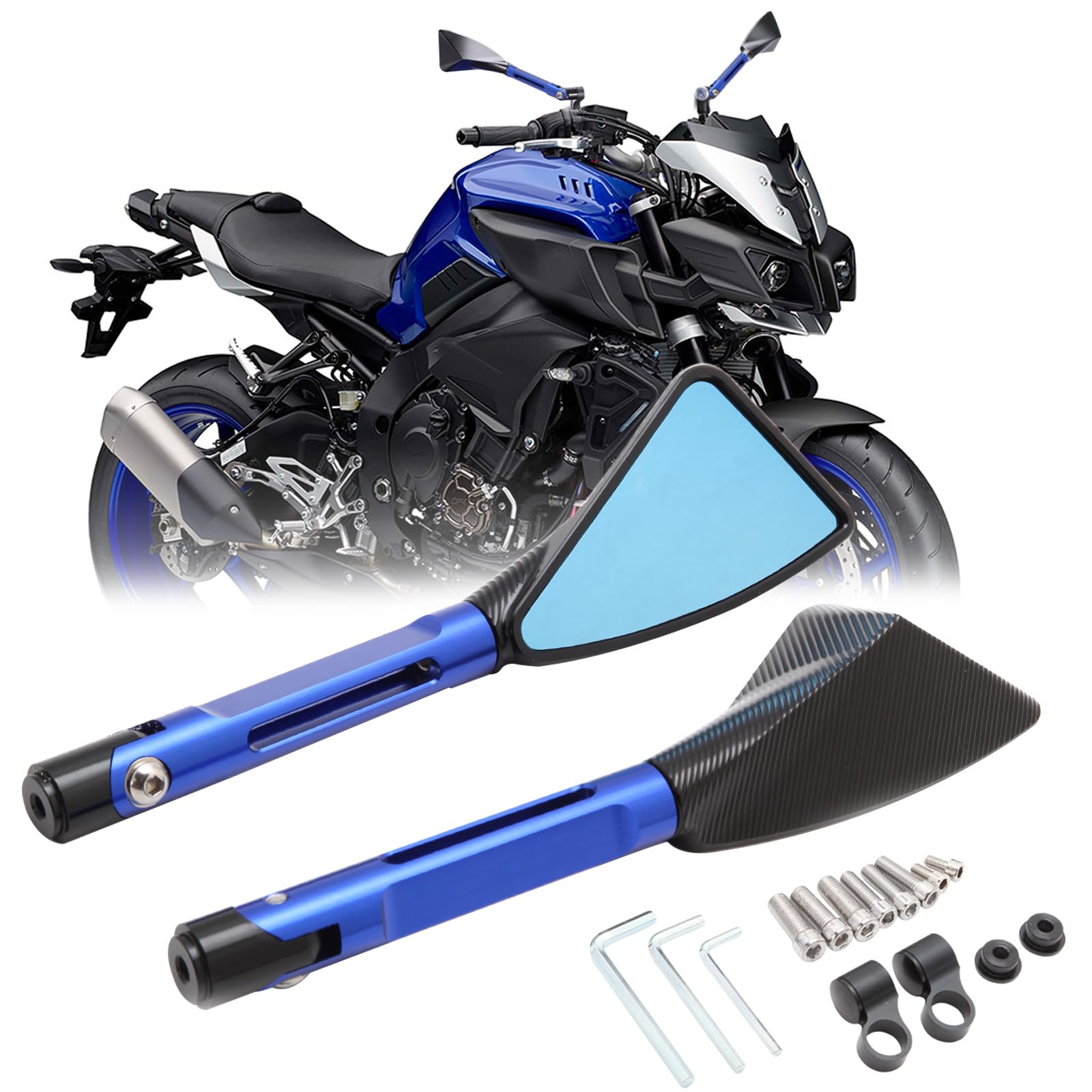 DREAMIZER Motorcycle Triangle Rear View Mirror CNC Aluminum