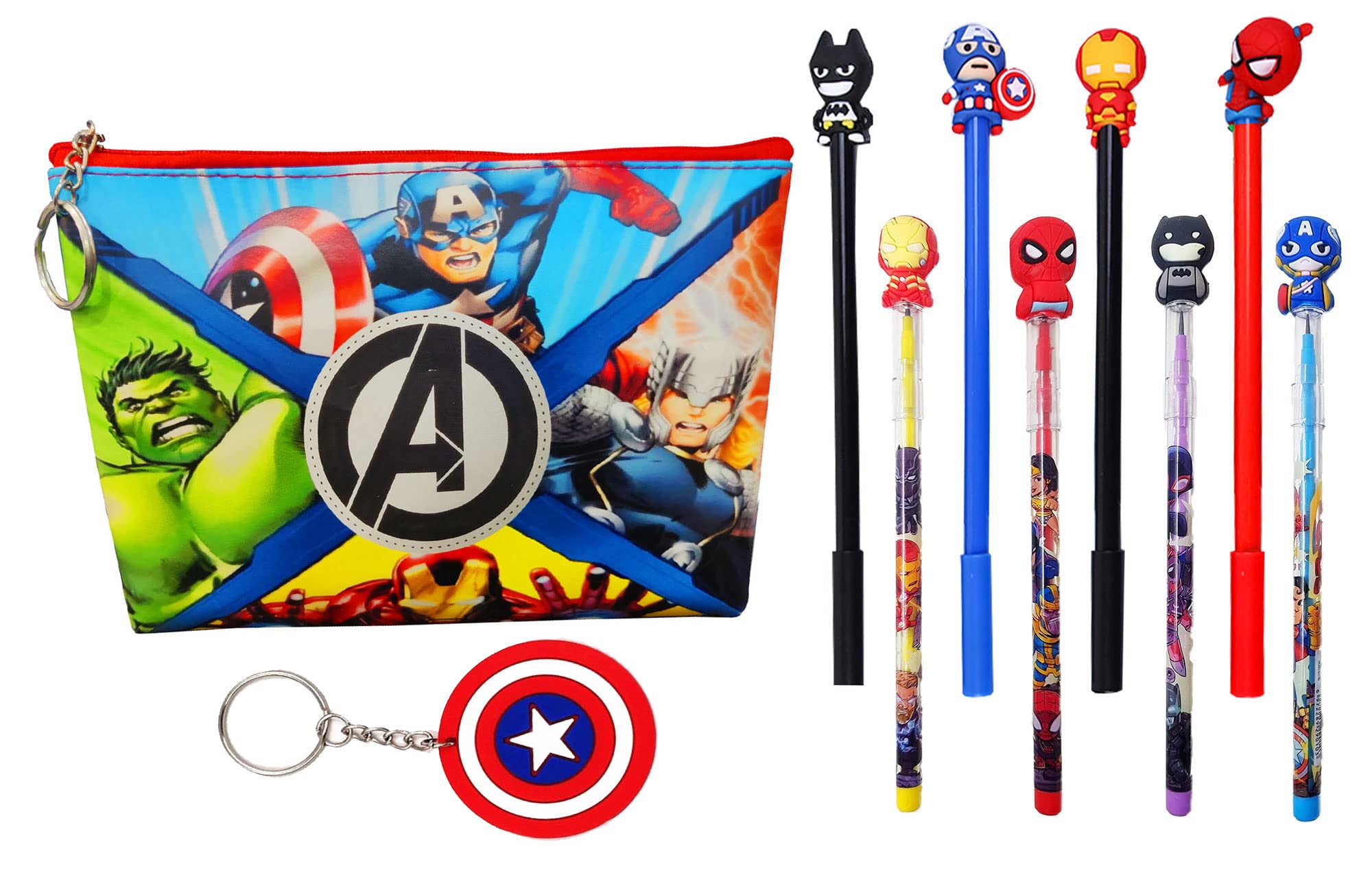 KOBBET® 10 Pcs Avenger Stationery Gift Set for Kids Boys Avenger Pens, Pencils, A5 Size Avenger Pencil Pouch Pencil Case Geometry Box Best Return Gift, Christmas, Birthday, Diwali Gift for Kids Boys (B0BNJ3QP43) Amazon Price History, Amazon Price Tracker