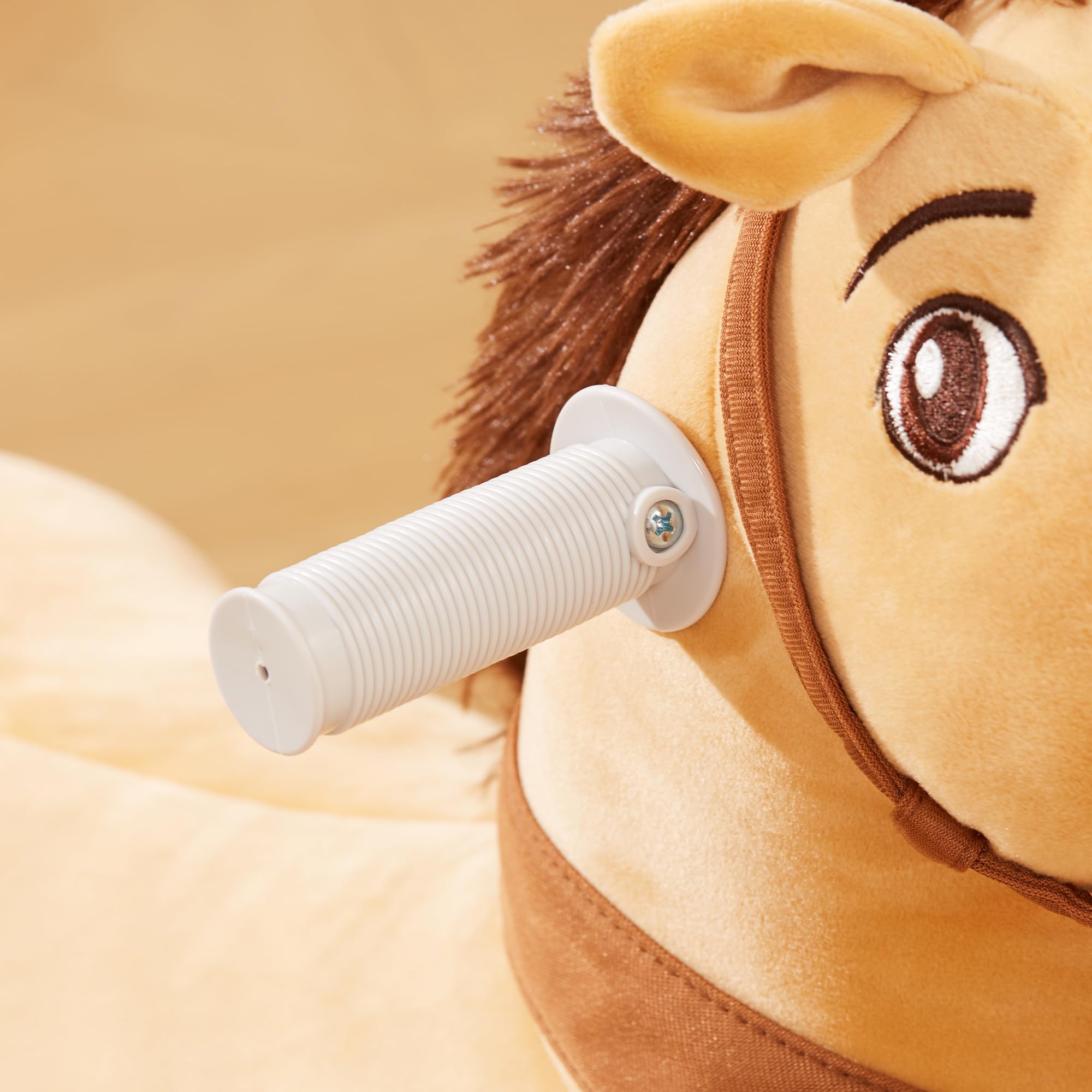 AIYAPLAY Caballo Eléctrico para Niños de 18 a 36 Meses Caballo de Juguete Eléctrico con Batería 6V Ruedas y Música Carga 25 kg 69x34x53 cm Marrón