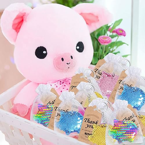 Miniatura 10 de CiciBear Juego de 60 llaveros de lentejuelas con 20 llaveros de gato, 20 etiquetas de agradecimiento y 20 bolsas de regalo para recuerdos de fiesta
