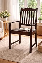 WOODSTAGE Solid Sheesham Wood Dining Chair Without Cushioned for Bedroom Living Room Home Office Wooden Armchair Chair Multipurpose Furniture (Walnut Finish)