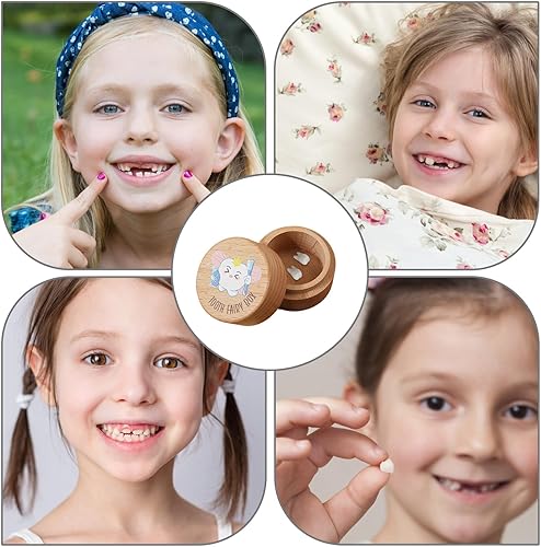 Miniatura 7 de Caja de madera de hadas, soporte de dientes de madera, caja de recuerdos de dientes, caja de almacenamiento de dientes de bebé, caja de contenedor