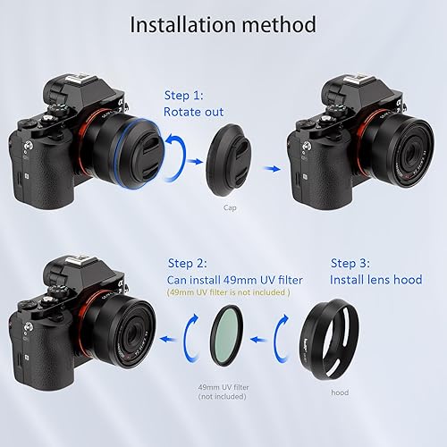 Miniatura 4 de Haoge LH-SE1 Parasol de lente de metal para Sony RX1 RX1R RX1R II III rx1m2 m3 Accesorios de cámara digital Reemplaza LHP-1, Sony FE 0.945 in F1.8,