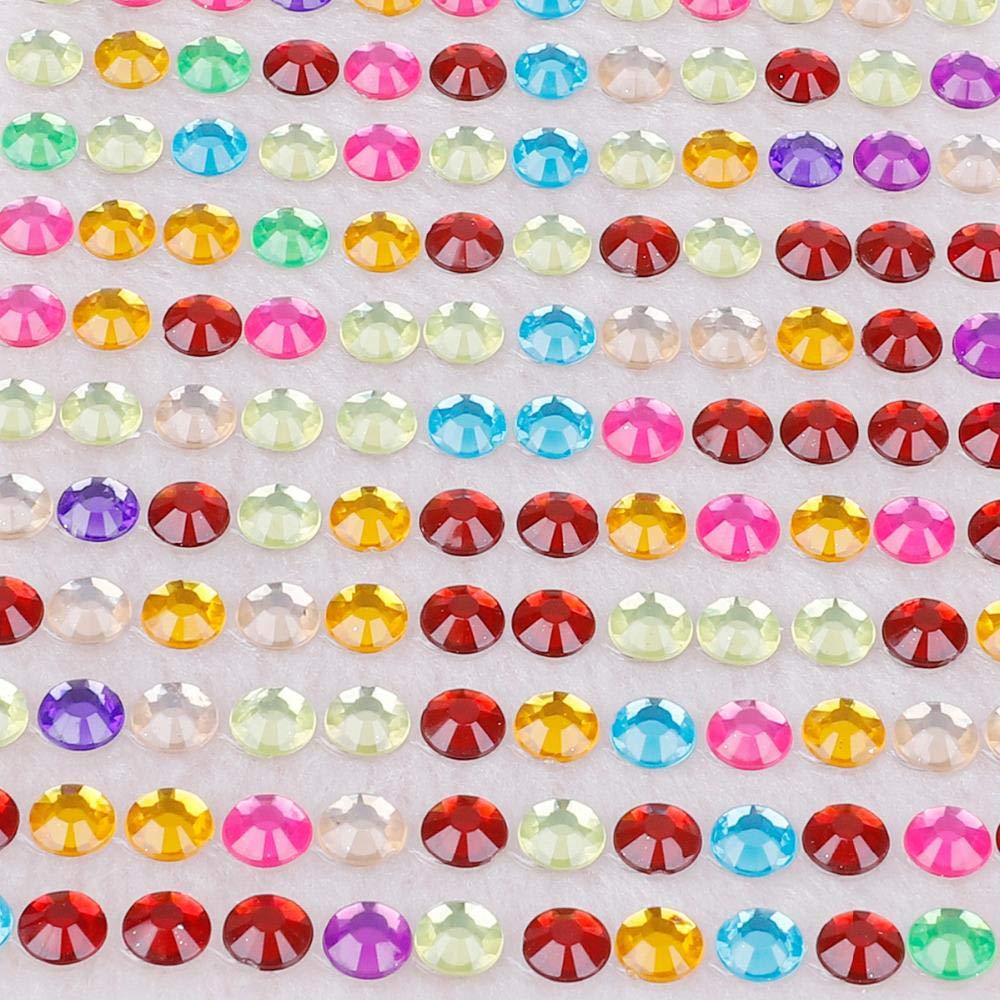 500 szt./partia 6 mm samoprzylepny kryształ górski do telefonu PC naklejka samochodowa akcesoria do stylizacji sztuka diament scrapbooking naklejki, różne kolory