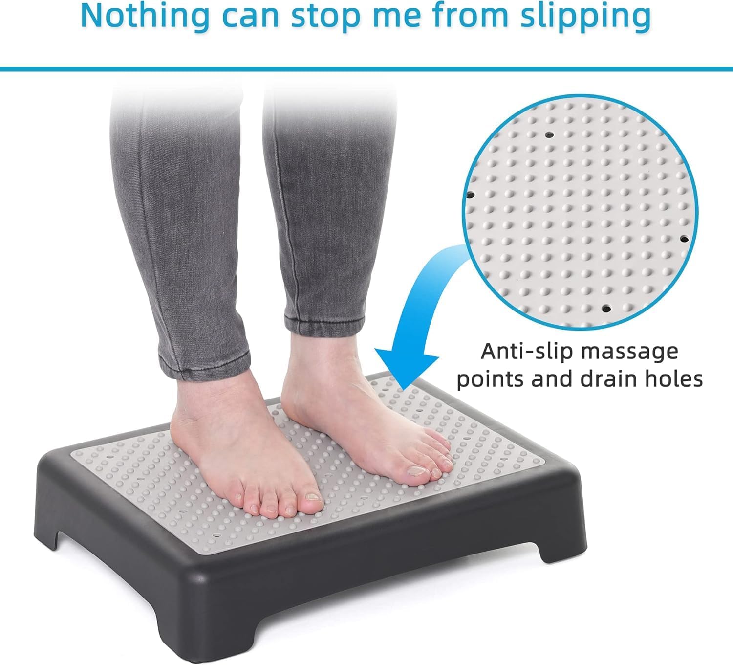 Mobility Step Stool, 16.9x13in Non-Slip Platform Riser for Adults & Seniors Safety Step Indoor and Outdoor Standing Support Portable Stair Assist for Garden Cars Bedside Shower Bathroom, 240KG