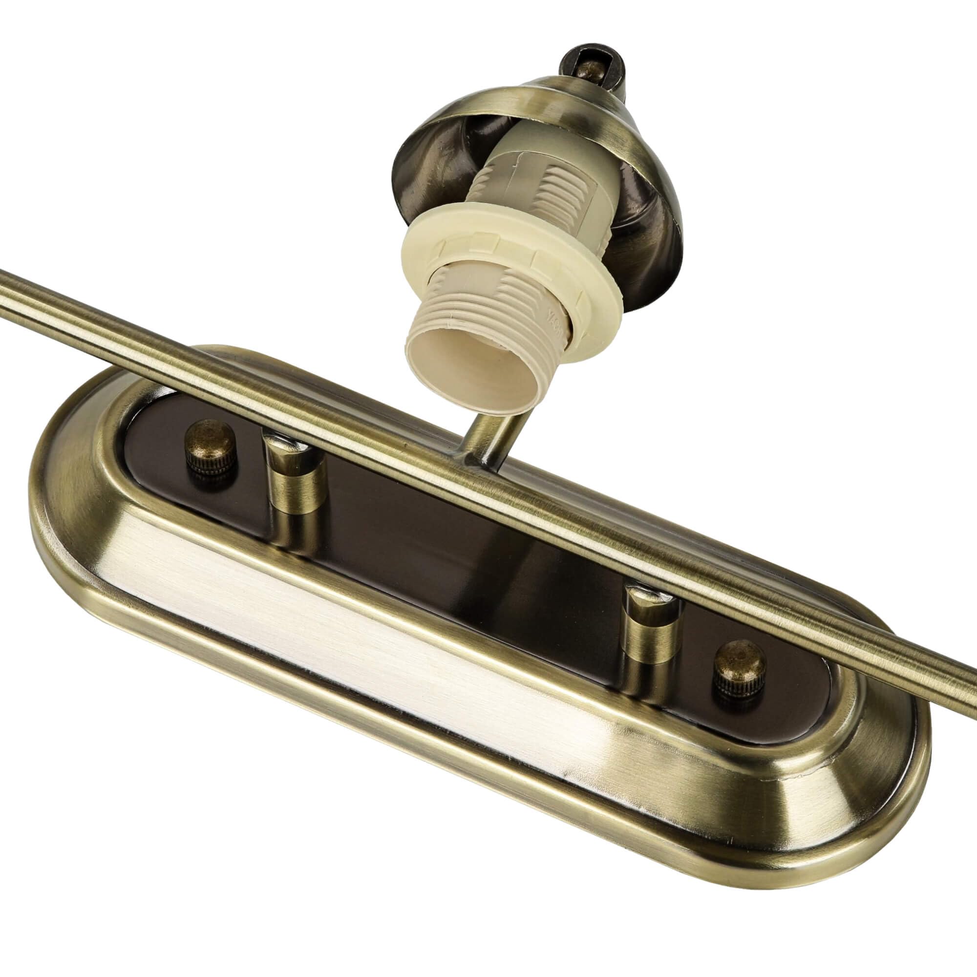 Licht-Erlebnisse Aplique Art Nouveau baño, bronce, aplique espejo, lámpara espejo, orientable, poco deslumbrante, cristal, 3 llamas, E14, A:70 cm, lámpara baño