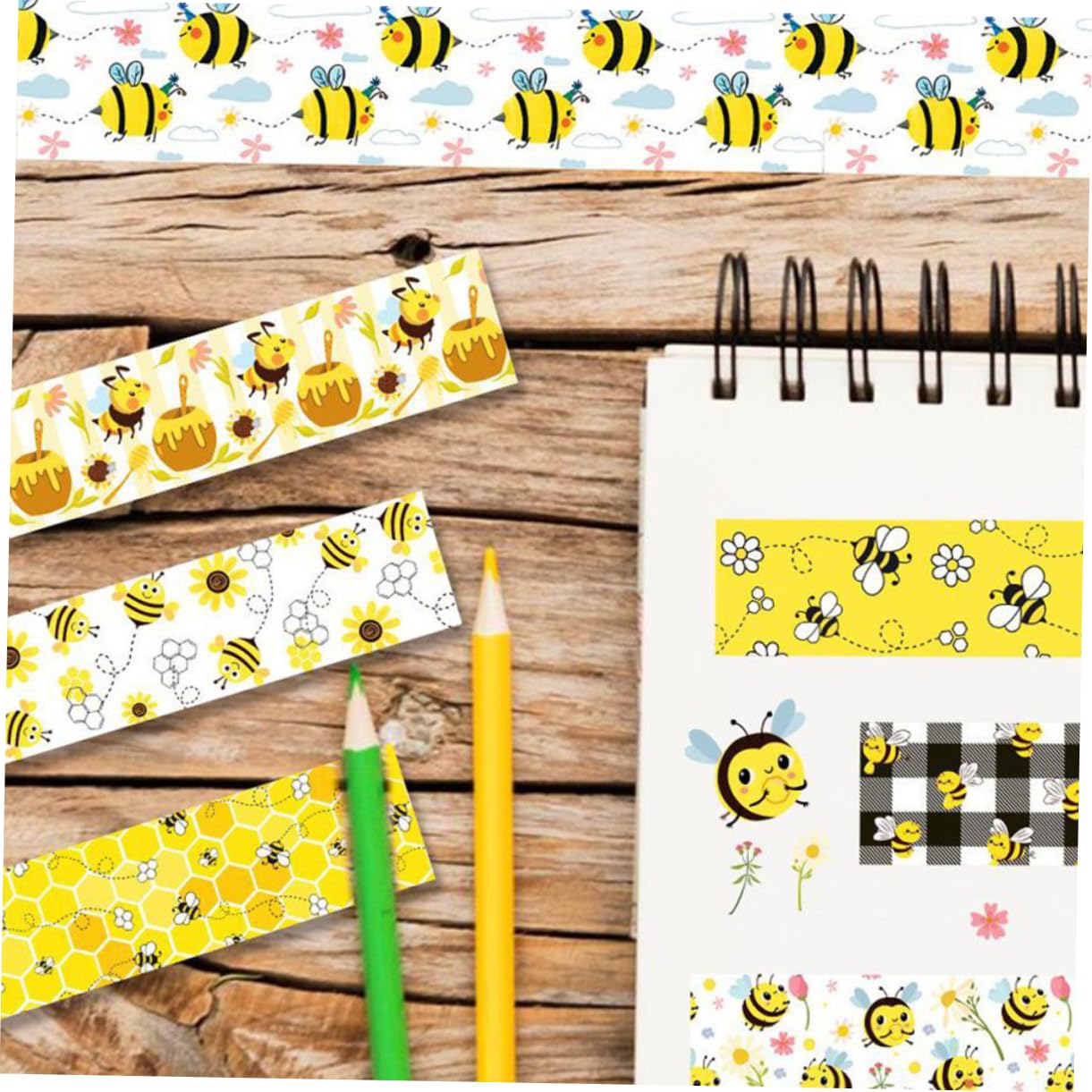 NUOBESTY 60rollen Washi Tape Mit Bienenmuster Dekoratives Klebeband Für Scrapbooking -handwerk Und Planer Vielseitige Haftende Tape Kreative Projekte