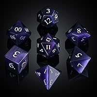Vista 11 de UDIXI Juego de dados de vidrio prisma, 7 dados de vidrio arcoíris esmerilado para juegos de mesa RPG (prisma arenado)