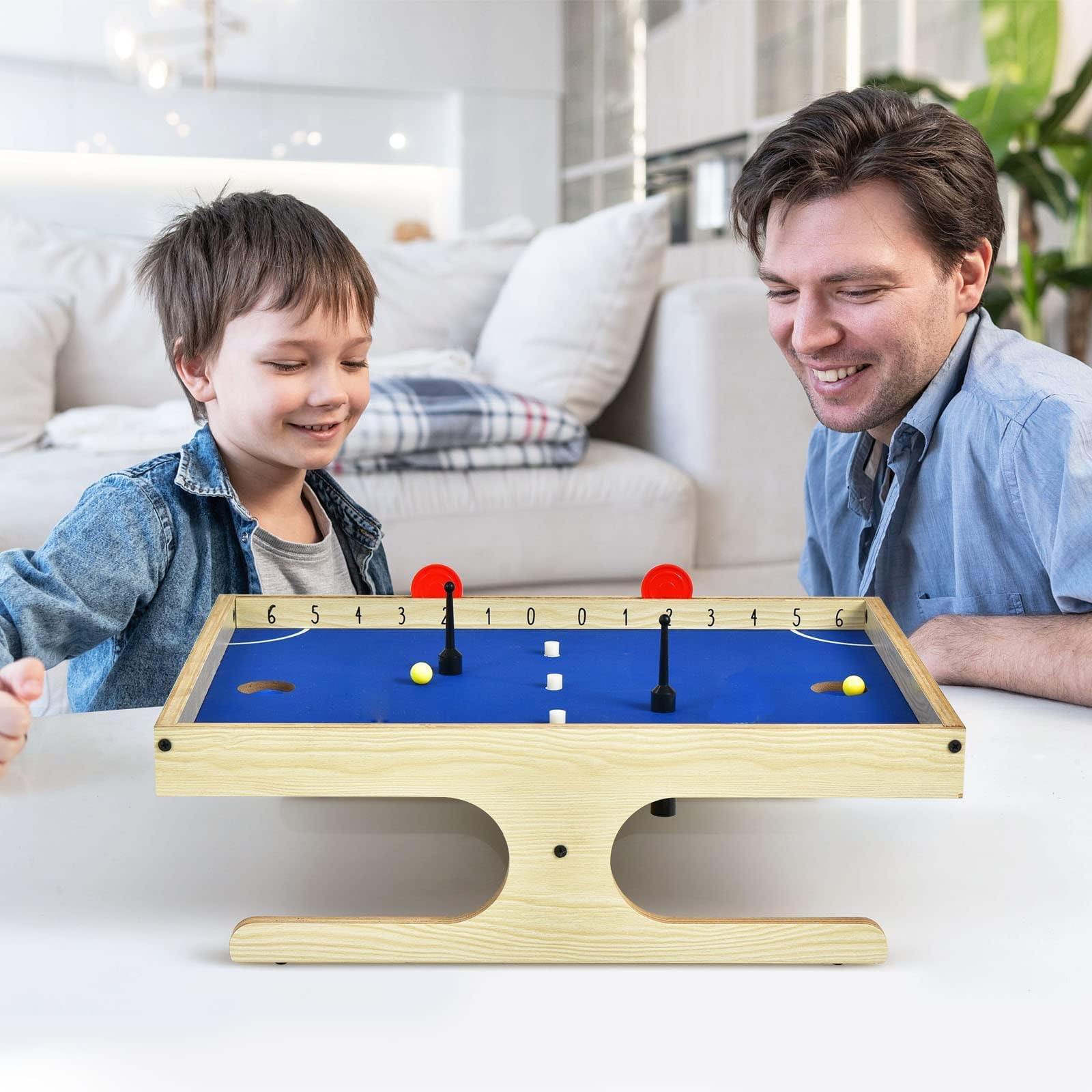 RELAX4LIFE Hockey Magnetico da Tavolo – Gioco Portatile con 2 Maniglie Magnetiche, 2 Segnapunti, 2 Palline e 3 Magneti di Ricambio – Dimensioni 45 x 33,5 x 14 cm – Divertimento per Bambini e Adulti