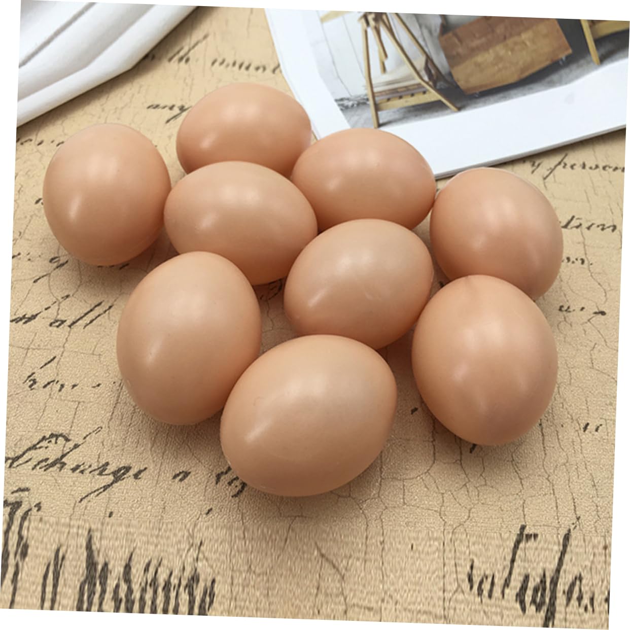 GARVALON 12pcs Paintable Fake Eggs for Easter Decor Blank Simulation Eggs for Crafting Home and Party Decoration