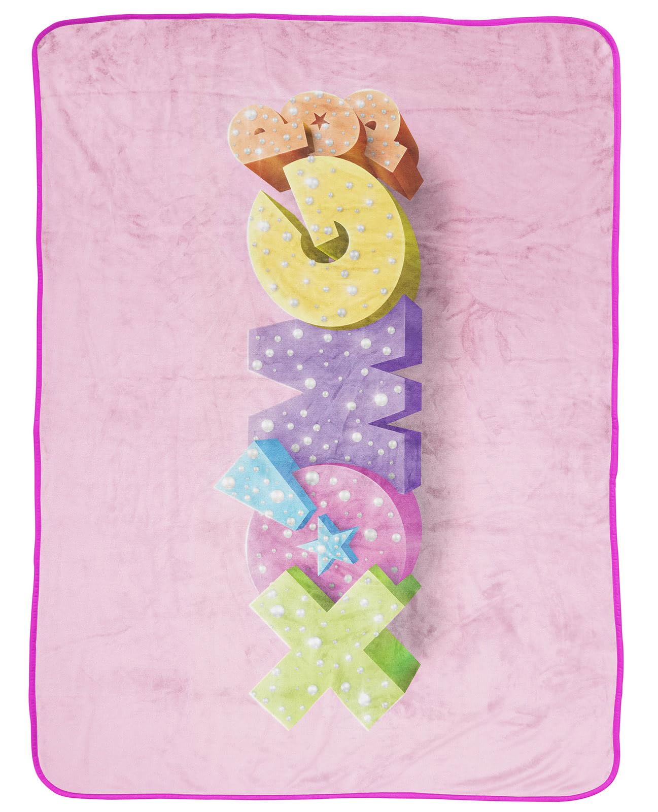 Jay Franco xOMG Pop Throw Blanket - Measures 46 x 60 - Super Soft Pink Kids Bedding