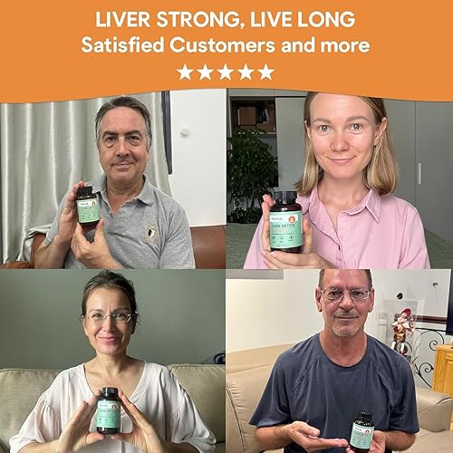 Miniatura 6 de Desintoxicación y reparación de limpieza hepática, con cardo mariano, raíz de diente de león, alcachofa, NAC, ácido alfa lipoico y selenio, promueve