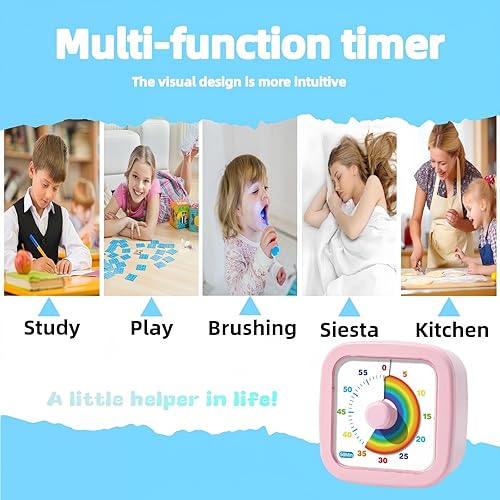 Miniatura 5 de Temporizador visual de 60 minutos, temporizador de cuenta regresiva para niños y adultos, temporizadores de cocina para cocinar, temporizador