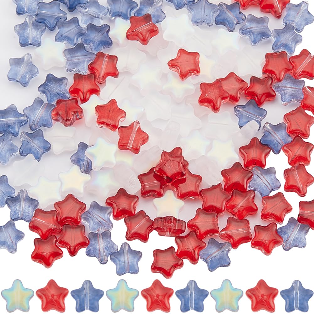 Perles en verre patriotique SUNNYCLUE de qualité supérieure pour bijoux