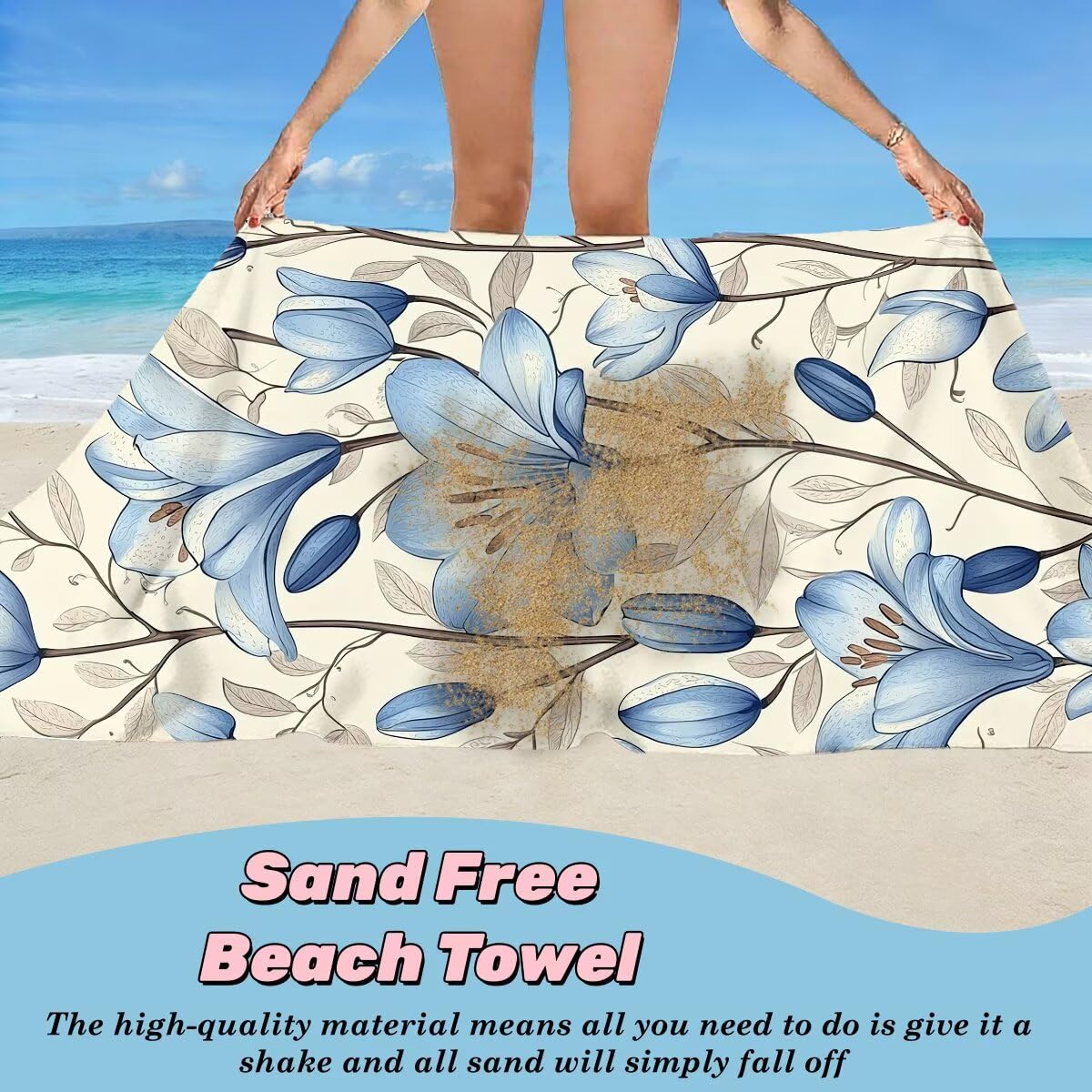 Toalla Playa 80x160 cm, Toalla Gimnasio Microfibra Secado Rapido, Juego de 2 Antiarena Toallas de Playa, Ligera Compacta Toallas Microfibra Grande para Viaje, Regalo Hombre Regalo Mujer (Flor) -4725