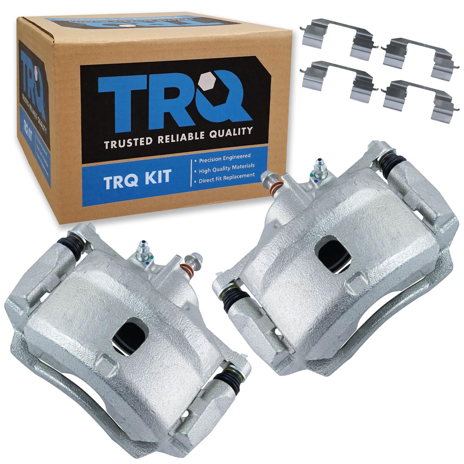 TRQ Front Driver and Passenger Side Brake Caliper Set Caliper Brackets