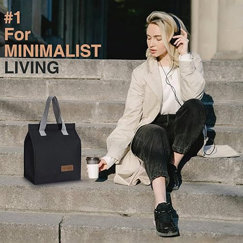 Miniatura 6 de TELLUMO Bolsa de almuerzo, bolsa de almuerzo aislada para mujeres y hombres, contenedor grande reutilizable a prueba de fugas para oficina, trabajo,