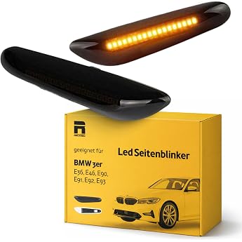 phil trade LED Side Indicator for BMW 3 Series E36, E46, E90, E91, E92, E93, Black